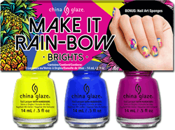 China Glaze Make It Rain-bow Brights set.