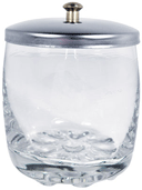 Glass Jar with Stainless Steel Lid, each.