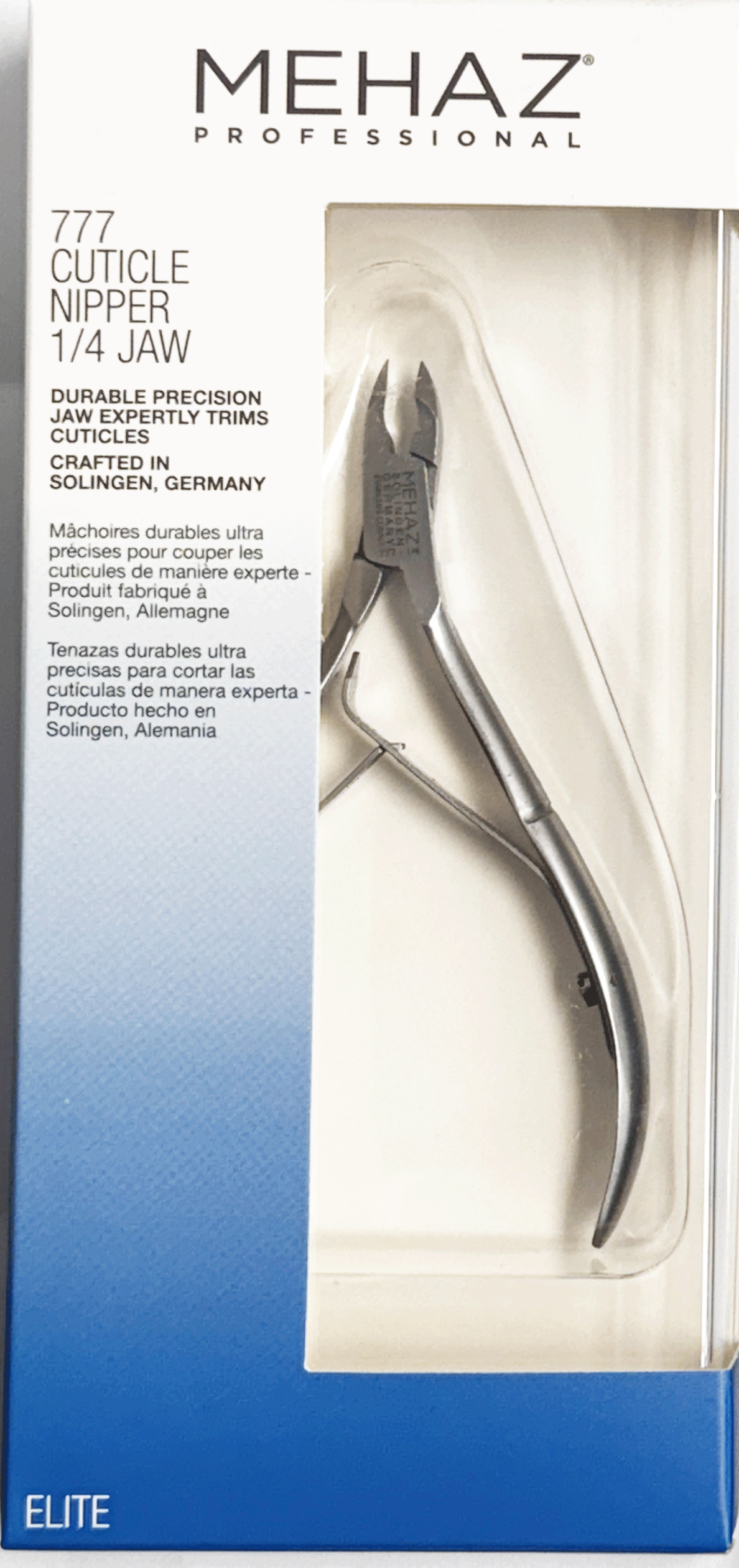 Mehaz Cobalt Cuticle Nipper #777, 1/4 jaw.