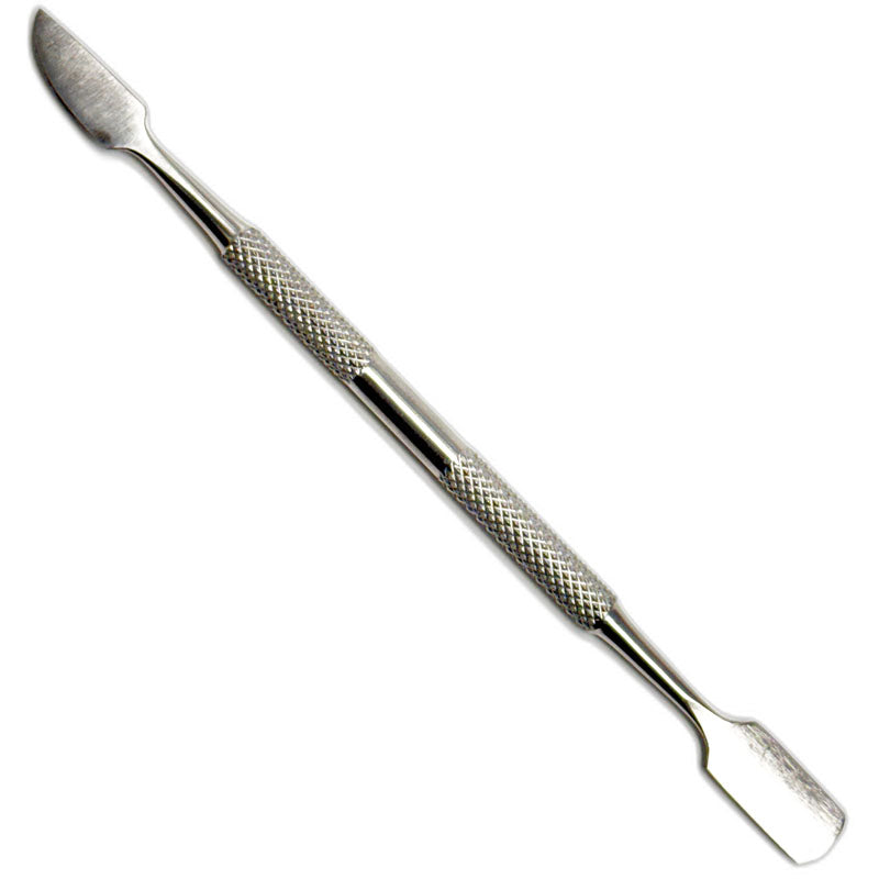 Stainless Steel Cuticle Pusher with Nail Cleaner, each.