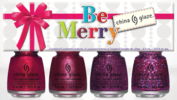 China Glaze Be Merry, 4 bottles mini set.