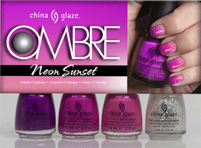 China Glaze Ombre Neon Sunset set.