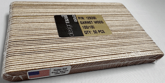 Design Nail Garnet Wood Emery, 100/100 grit, 50/ pack.