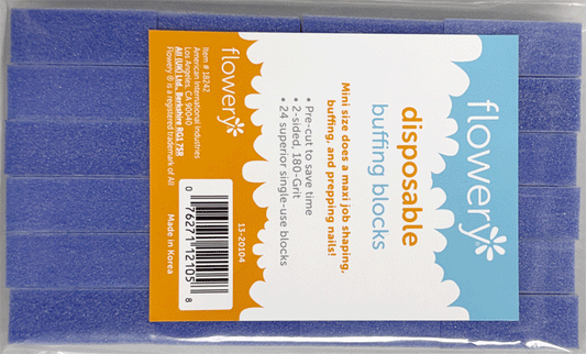 Flowery Disposable Buffing Blockc, 180 grit, 24 count.