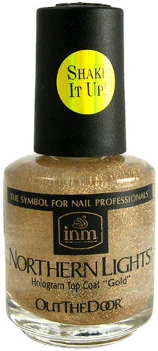 INM Out The Door Gold Hologram Topcoat, 0.5 oz.