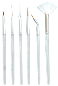 Nail Art Brush and Tool Set, 6 pieces.