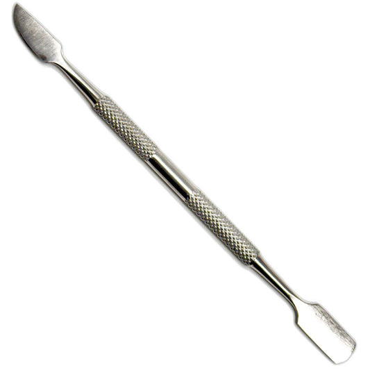 Stainless Steel Cuticle Pusher with Nail Cleaner, each.