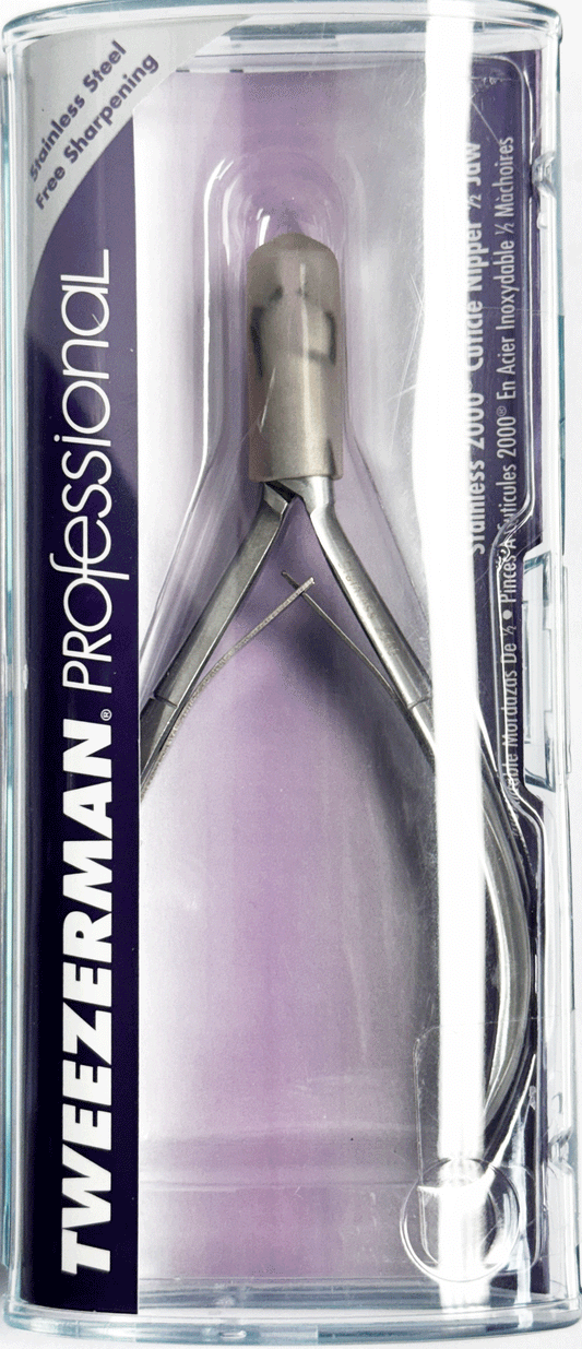 Tweezerman S/S 2000 Cuticle Nipper, 1/2 Jaw, each.