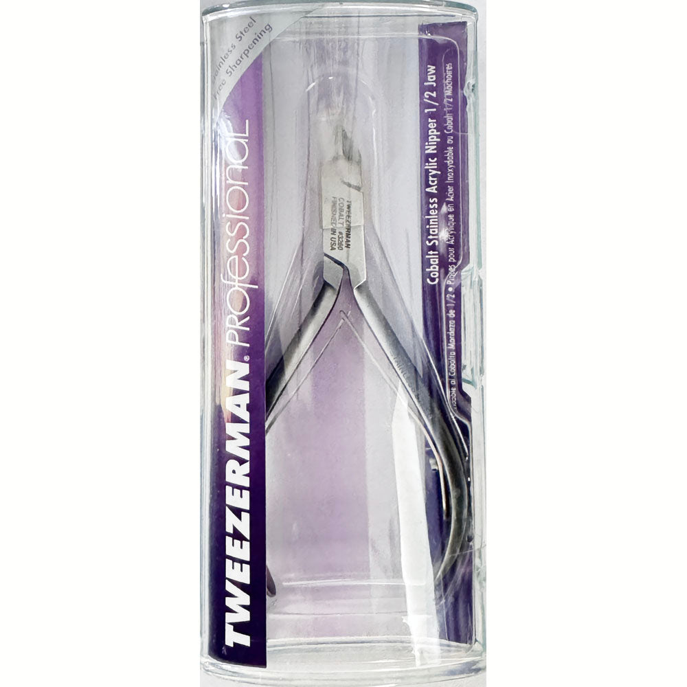 Tweezerman Cobalt stainless Acrylic Nipper, 1/2 Jaw.