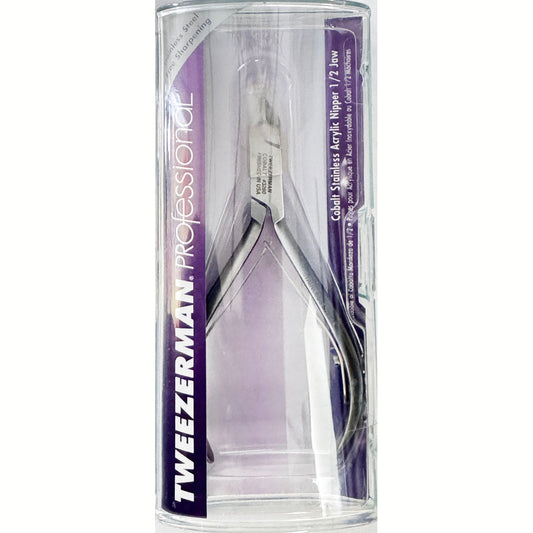 Tweezerman Cobalt stainless Acrylic Nipper, 1/2 Jaw.