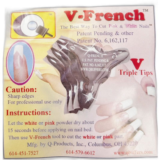V-French, Pink & White Cut, Set of 3.